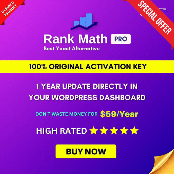 Rank Math Pro Key Activation With Auto update